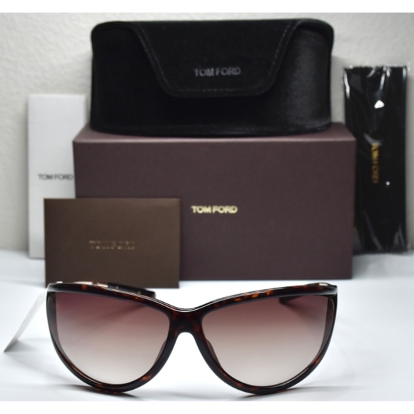 TOM FORD TAMMY TF770 52F DARK HAVANA/GOLD GRADIENT BROWN CAT EYE SUNGLASSES.70mm main image 14